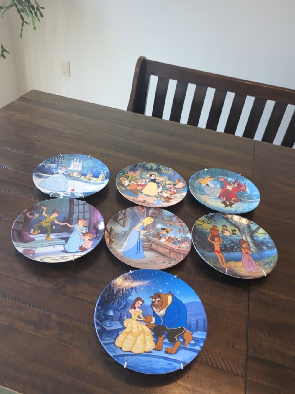 Walt Disney Treasured Moments Plate Collection Set of 7 Knowles Vintage